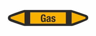 Rohrleitungskennzeichnung Aufkleber Etikett Gas DIN 2403 Nichtbrennbare Gase - 125 x 25 mm / 20 Stück