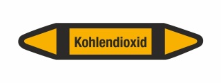 Rohrleitungskennzeichnung Aufkleber Kohlendioxid DIN 2403 Nichtbrennbare Gase - 125 x 25 mm / 50 Stück