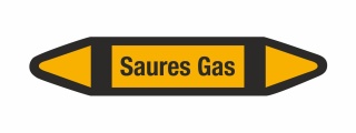 Rohrleitungskennzeichnung Aufkleber Saures Gas DIN 2403 Nichtbrennbare Gase