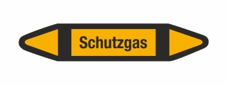 Rohrleitungskennzeichnung Aufkleber Schutzgas DIN 2403 Nichtbrennbare Gase - 125 x 25 mm / 100 Stück