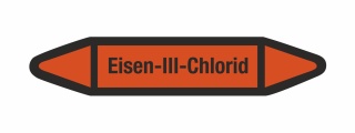 Rohrleitungskennzeichnung Aufkleber Etikett Eisen 3 Chlorid DIN 2403 Säuren - 75 x 15 mm / 10 Stück