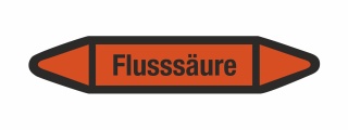 Rohrleitungskennzeichnung Aufkleber Etikett Flusssäure DIN 2403 Säuren