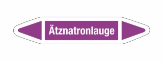 Rohrleitungskennzeichnung Aufkleber Etikett Ätznatronlauge DIN 2403 Laugen - 125 x 25 mm / 20 Stück