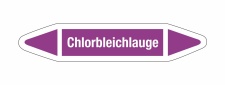 Rohrleitungskennzeichnung Aufkleber Etikett Chlorbleichlauge DIN 2403 Laugen - 125 x 25 mm / 20 Stück