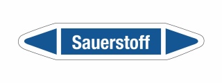 Rohrleitungskennzeichnung Aufkleber Etikett Sauerstoff DIN 2403 Sauerstoff - 75 x 15 mm / 20 Stück