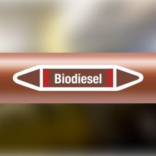 Rohrleitungskennzeichnung Aufkleber Biodiesel DIN 2403 Brennbare Flüssigkeiten