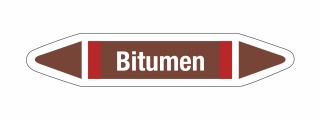 Rohrleitungskennzeichnung Aufkleber Bitumen DIN 2403 Brennbare Flüssigkeiten