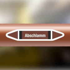 Rohrleitungskennzeichnung Aufkleber Etikett Abschlamm DIN...