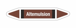 Rohrleitungskennzeichnung Aufkleber Etikett Altemulsion DIN 2403