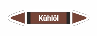Rohrleitungskennzeichnung Aufkleber Etikett Kühlöl DIN 2403 - 125 x 25 mm / 10 Stück