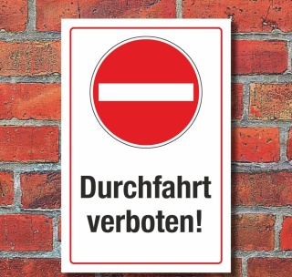 Schild Halteverbot Parkverbot Einfahrt Durchfahrt verboten 3 mm Alu-Verbund 300 x 200 mm