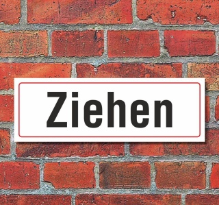 Schild Ziehen Türschild Hinweisschild 300 x 100 mm Alu-Verbund