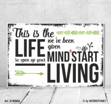 Vintage Shabby Holzschild Dekoschild This is the life...