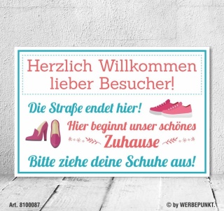 Vintage Shabby Holzschild Schuhe ausziehen Straße endet hier Geburtstag Geschenk