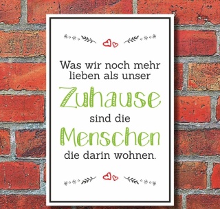 Schild Lieben mehr die Menschen als das Zuhause Geburtstag Geschenk Alu-Verbund 300 x 200 mm