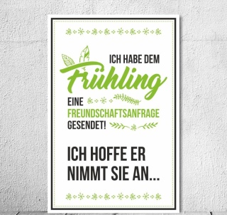 Vintage Shabby Holzschild Freundschaftsanfrage an Frühling Geburtstag Geschenk