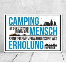 Vintage Shabby Holzschild Camping Zustand Mensch Erholung...