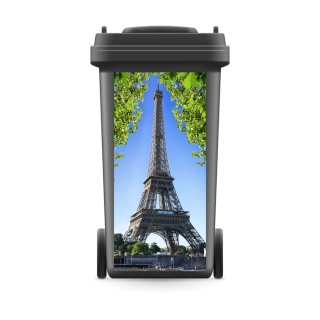 Mülltonnenaufkleber Mülltonne Mülleimer Abfalltonne Paris Eifelturm- 720 x 320 mm