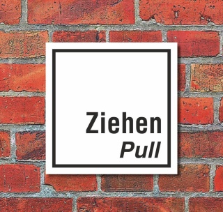 Schild Ziehen Pull Hinweis Türschild Hinweisschild 200 x 200 mm