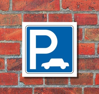 Schild Parkplatz für Autos Hinweisschild Parkplatzschild 200 x 200 mm