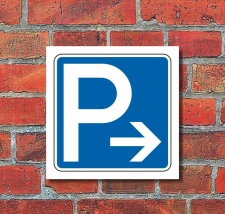 Schild Parkplatz Pfeil rechts Hinweisschild...
