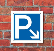 Schild Parkplatz Pfeil rechts abwärts Hinweisschild...
