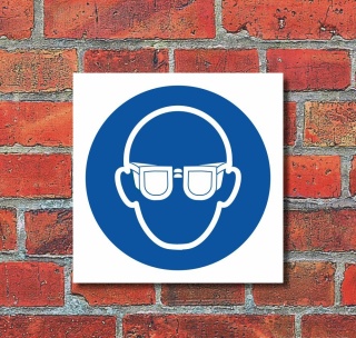 Schild Augenschutz benutzen Gebotsschild Hinweisschild 200 x 200 mm