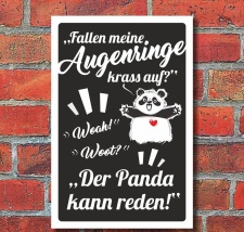 Schild Panda kann reden Augenringe Geschenk Geburtstag 3...
