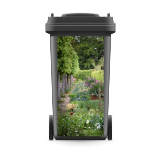 Mülltonnenaufkleber Mülltonne Mülleimer Abfalltonne Garten Hecke Bäume Wiese- 740 x 370 mm
