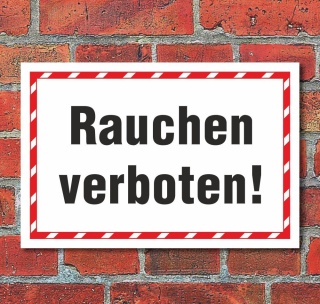 Schild Rauchen verboten Vapen Dampfen Hinweisschild 3 mm Alu-Verbund 300 x 200 mm