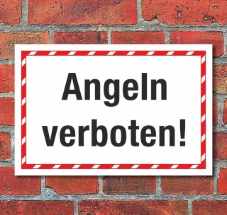 Schild Angeln verboten Hinweisschild 3 mm Alu-Verbund 300 x 200 mm