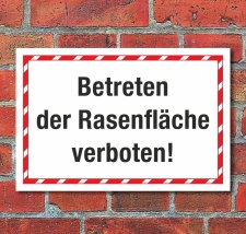 Schild Betreten der Rasenfläche verboten...