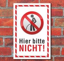 Schild Pinkeln Urinieren Pissen verboten Hinweisschild 3...