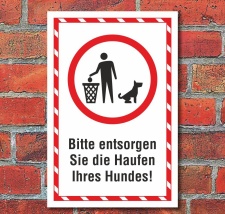 Schild Entsorgen Sie Hundekot Hundehaufen Hundekacke...