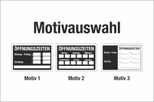 Schild Öffnungszeiten Motiv 2 - Rot - 300 x 200 mm