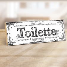 Vintage Shabby Holzschild "Wand Toilette Bad WC...