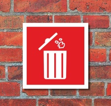 Schild Mülleimer Mülltonne Abfalleimer...