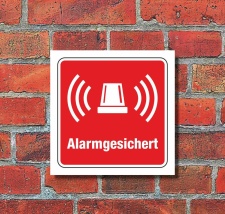 Schild Alarmgesichert Warnschild Hinweisschild 200 x 200...