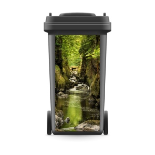 Mülltonnenaufkleber Mülltonne Mülleimer Abfalltonne Fluss Wald Natur Bach