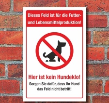Schild Feld für Futter und Lebensmittelproduktion...