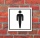 Schild WC Toilette Klo Herren Türschild 400 x 400 mm Alu-Verbund