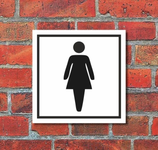 Schild WC Toilette Klo Damen Türschild 400 x 400 mm Alu-Verbund
