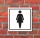 Schild WC Toilette Klo Damen Türschild 400 x 400 mm Alu-Verbund