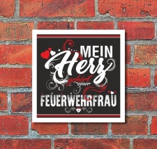 Schild Mein Herz gehört einer Feuerwehrfrau Geschenk...