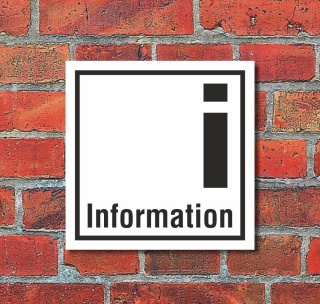 Schild Information Hinweis Türschild Hinweisschild 400 x 400 mm