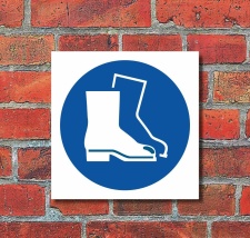 Schild Fußschutz benutzen Gebotsschild...