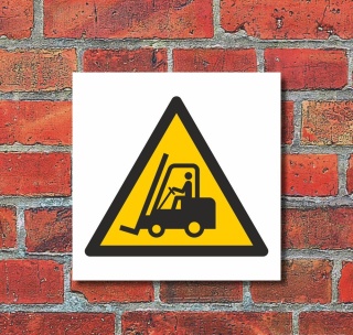 Schild Warnung vor Flurförderfahrzeuge Stapler Gabelstapler 400 x 400 mm