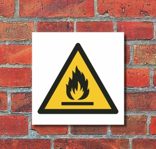 Schild Warnung vor feuergefährlichen Stoffen Warnschild 400 x 400 mm