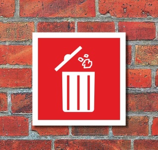 Schild Mülleimer Mülltonne Abfalleimer Abfallbehälter Hinweisschild 400 x 400 mm