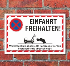 Schild Parkverbot Halteverbot Einfahrt freihalten 3 mm...